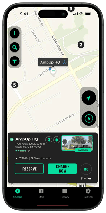 AmpUp EV Driver App for iOS and Android